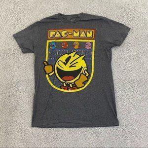 Pac-Man Retro Arcade Game Gray Short Sleeve Tee Mens M PreOwned